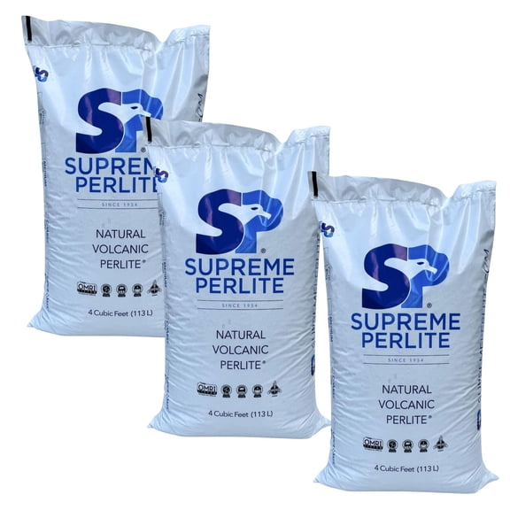 Supreme Perlite 3 Pack Coarse Horticultural Perlite for Potting Soil, 4 Cu Ft Bag