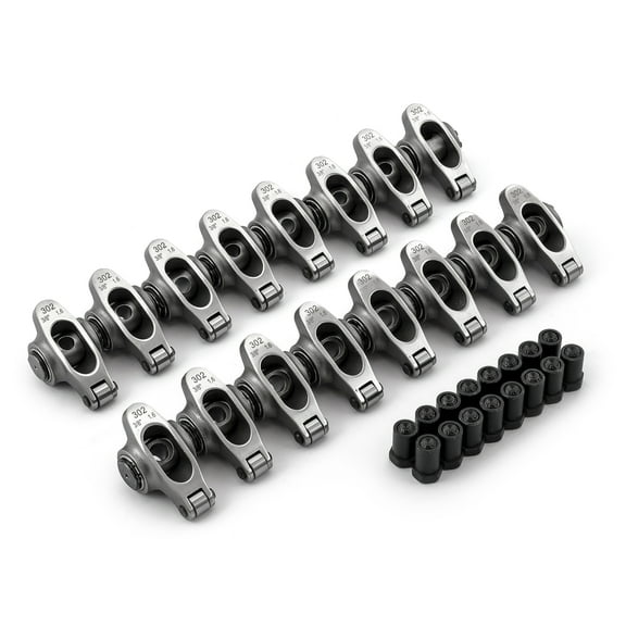 Speedmaster PCE261.1075.01 Compatible with Ford SB 289 302 351 Windsor 1.6 3/8" Stainless Steel Roller Rocker Arm Set