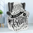 thumbnail image 4 of Black and White Soft Flannel Fleece Blanket, Everything Starts with a Dream Words Monochrome Stars Leaves and Curls, Cozy Plush for Indoor and Outdoor Use, 60" x 80", Black and White, by Ambesonne, 4 of 5