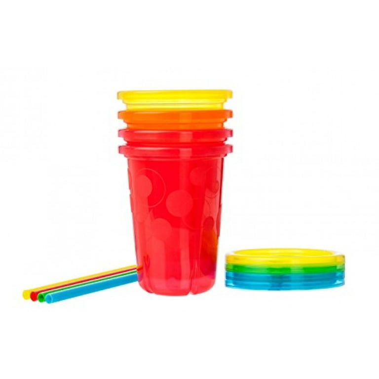 The First Years Take & Toss Spill-Proof Straw Cups With Snap on Lids, 18+  Months, 10oz, Pink, 4 Pk 