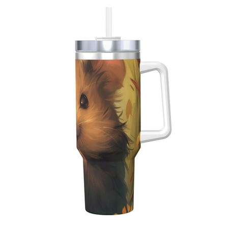 

Logiee Cute Sunflower Guinea Pig Print 40OZ Ice Bully Cup with Handle and Straw Double Wall Stainless Steel Tumbler Travel Coffee Cup with Lid Summer Insulation and Cooling Cup