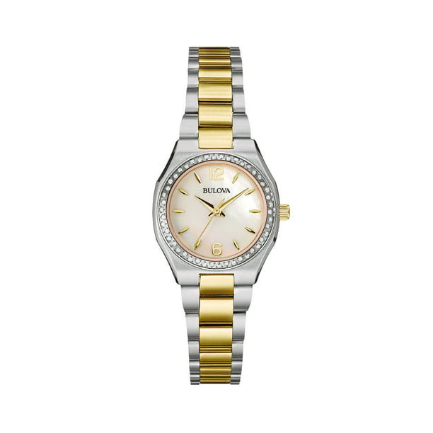 Bulova Factory Used Women's Diamond Accent Watch with Mother-of-Pearl ...