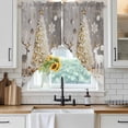 thumbnail image 6 of Gold Christmas Trees Elk Swag Valances for Windows, Kitchen Window Curtains Over Sink, Xmas Snowflakes Balls Grey Window Treatment Curtains for Living Room/Bedroom Curtains 2 Panel Sets 36"x45", 6 of 8