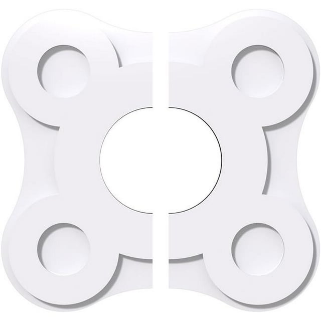 Ekena Millwork CMP12LA2-04000 12 in. OD x 4 in. ID Square Luna Architectural Grade PVC Contemporary Ceiling Medallion - 2 Piece