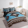 thumbnail image 3 of Manfei Bohemian Aztec Twin Bedding Sets 7-Piece for Children Teens Adults,Exotic Style Bedding Comforter Set Microfiber,Hippie Tribal Breathable Sheet Sets,Ultra Soft Home Decor,Reversible, 3 of 8