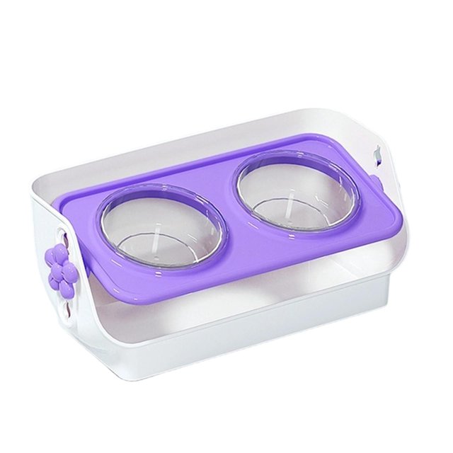 Cuencos para perros con rejilla elevada y ajustable en altura, estables para interiores y exteriores. Púrpura