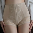 thumbnail image 6 of Women'S Abdomen Underwear Thin Lace High Waist Core Bodycon Smoothing Waist Bound Pants Sexy Hip Lifting Pants Shapewear BottomsKhakiL, 6 of 7