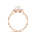 thumbnail image 2 of ANGARA Princess Diana Inspired Freshwater Cultured Pearl Ring in 14K Rose Gold for Women | June Birthstone, Birthday, Anniversary, Jewelry Gift for Women | Pearl Ring, 2 of 8