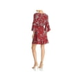 thumbnail image 2 of French Connection Womens Belted Faux Wrap Ruffled Dress, Red, 4, 2 of 2