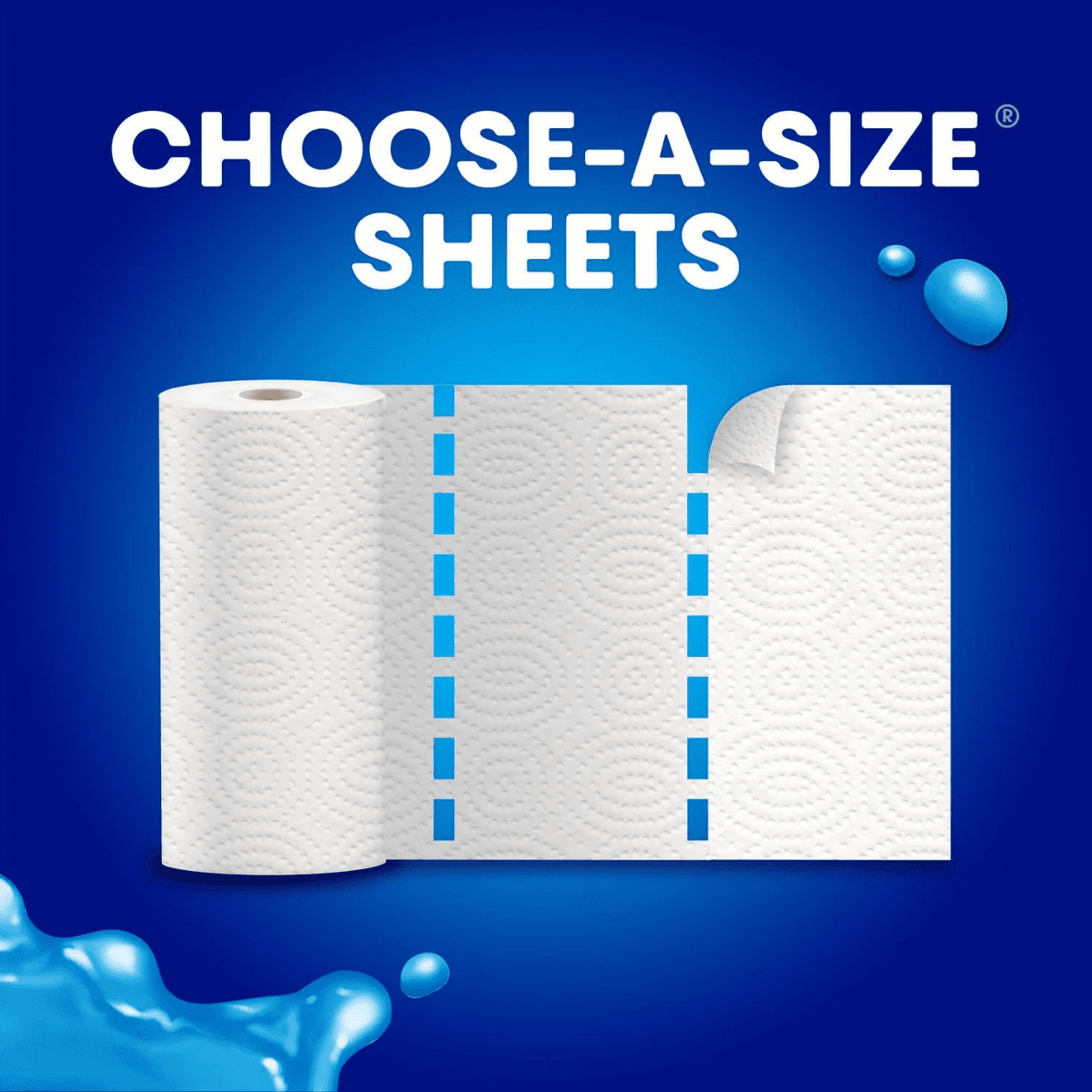SpongeTowels UltraPRO Extra Strong & Absorbent Paper Towel, Choose-A-Size® Sheets, 6 = 12 Regular Rolls