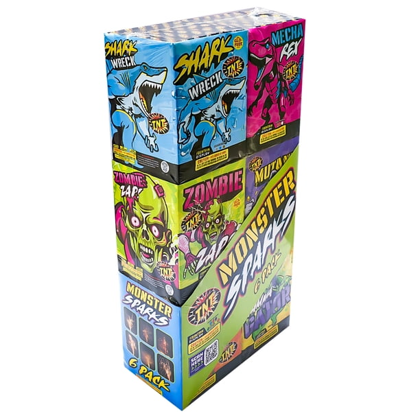 Monsters 6 Pack, Ground Based Fountain Firework Value pack, TNT Monsters 6 Pack, Ground Based Fountain Firework Value pack, TNT