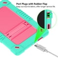 thumbnail image 5 of FIEWESEY Compatible With T-Mobile Revvl Tab 5G 2023 10.36 inch Hybrid Shockproof Protective Kids Firendly Case Hard Shell Built in Kickstand Shoulder Strap for Revvl Tab 5G 2023 - 2*GreenPink, 5 of 7