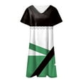 thumbnail image 4 of SMihono Robes Bohémiennes d'Été pour Femmes Grande Taille Col en V Mode Décontractée Tempérament Chandail à Manches Courtes Imprimé Robe Ample, 4 of 5
