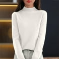 thumbnail image 5 of Womens Turtleneck Sweater Lightweight Polyester Knitwear Long Sleeve Pullover Tops Office Casual Winter Clothing, 5 of 9