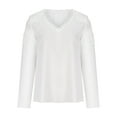 thumbnail image 5 of USSUMA Womens Shirts Dressy Casual Plain Lace Tops for Evening Wear Long Sleeve V Neck Sexy Women Blouses and Tops Fashion, 5 of 8