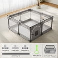 thumbnail image 3 of NimbleRest 46.5"x46.5" Large Baby Playpen Toddler Play Yards Safety Fence, Gray, 3 of 7