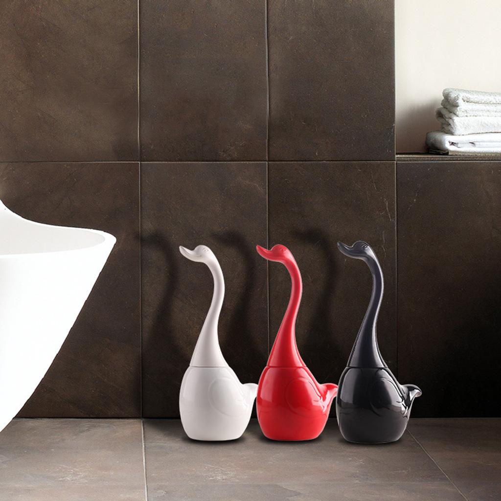 Swan Shape Toilet Bowel Brush and Holder Toilet Cleaning Brush with Ceramic Base