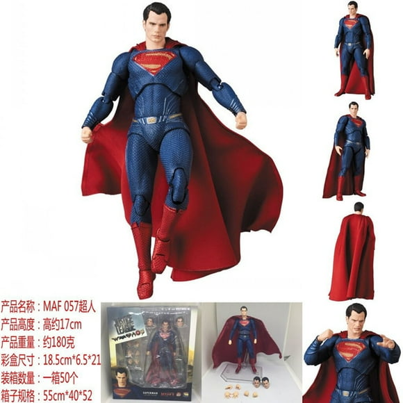 RWJDXD 16cm DC Superman MAFEX 057 Justice League Super Man Action Figure Collection Model BJD Gift Toys