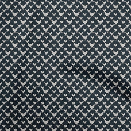 oneOone Viscose Jersey Dark Blue Fabric Birds Rooster Sewing Craft Projects Fabric Prints By Yard 60 Inch Wide
