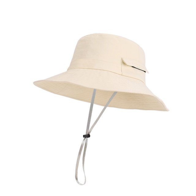 Sombrero de pescador de ala ancha, ajustable con cordón, resistente al viento y con hebilla, ideal para viajes al aire libre y senderismo, con protección UV.