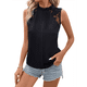thumbnail image 1 of Blusas Sin Mangas de Encaje para Mujer, Blusas Plisadas de Verano 2025, Blusas Elegantes e Informales Sin Mangas. Negro S, 1 of 10