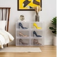 thumbnail image 4 of IRIS Stackable Shoe Display Box with Flip Down Door, Shoe Organizer Container with Side Display for High-Top Sneakers, 4 of 7