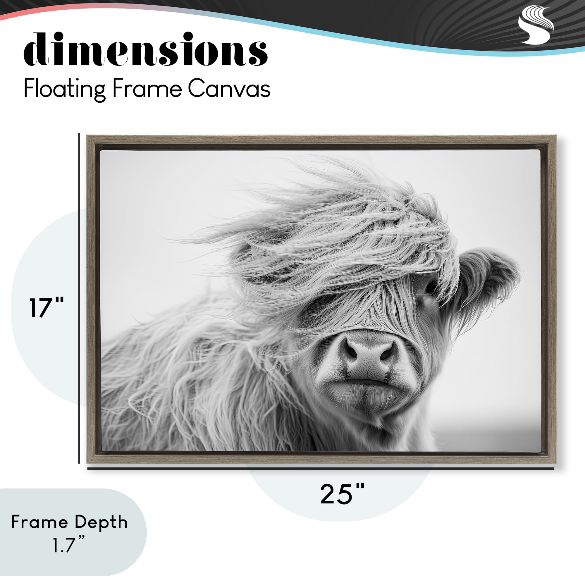 Stupell Industries Easy Breezy Highland Brown Framed Floater Canvas Wall Art, design by Tina LeCour