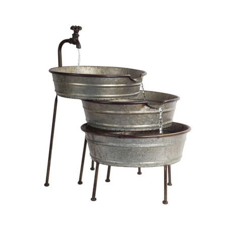 26" Old Fashioned Galvanized Metal Faucet and Tubs Water ...