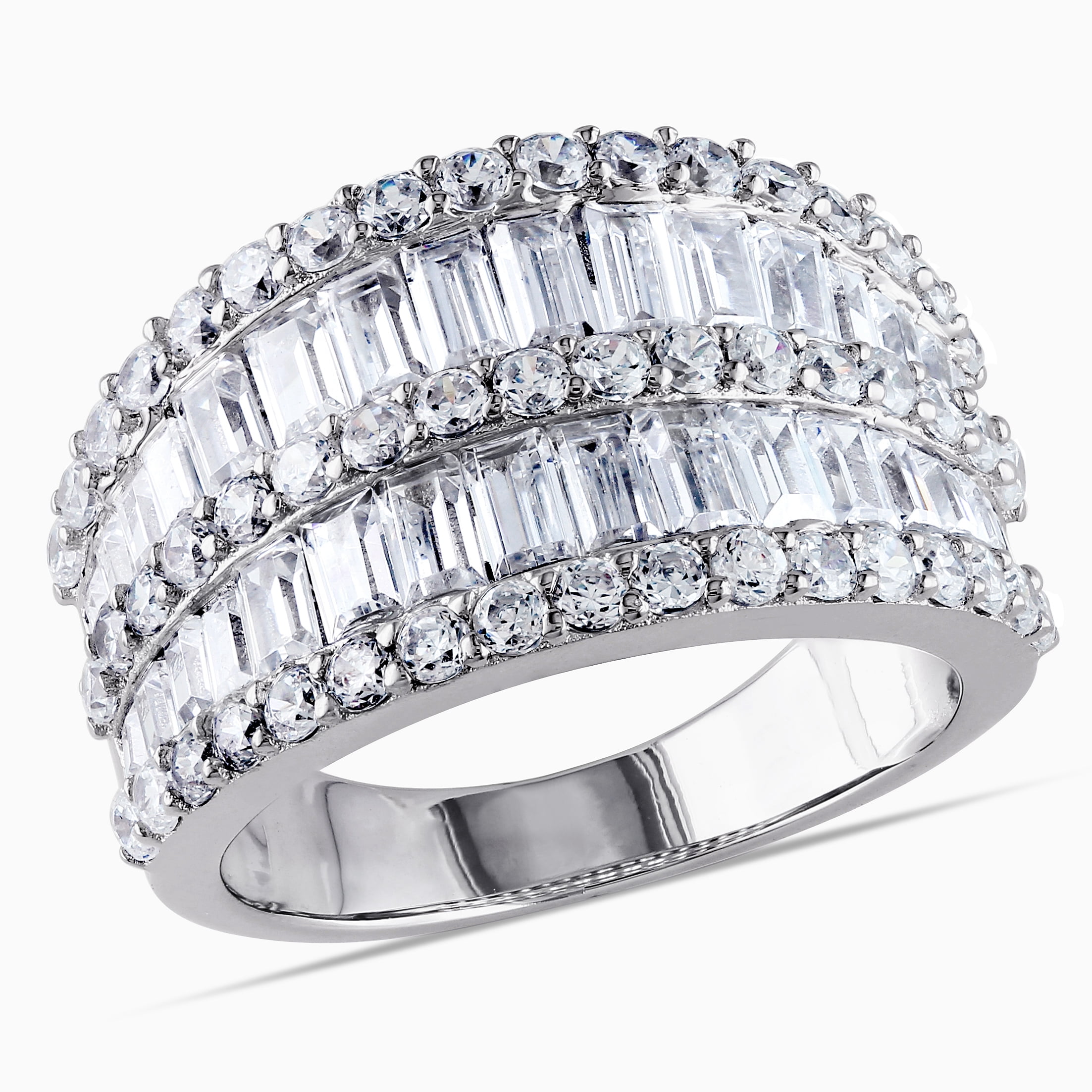 925 Sterling Silver Cubic Zirconia Bridal Cocktail Ring 