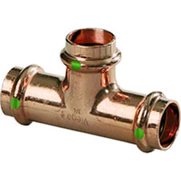 Viega 1-1/2" x 1-1/2" x 3/4" Press Tee in Copper - 77462