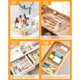 thumbnail image 6 of Asnews 25 Pcs Clear Plastic Drawer Organizer Set, 4 Sizes Desk Drawer Divider Organizers and Storage Bins for Makeup, Jewelry, Bedroom, Bathroom, Office, 6 of 8
