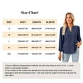 thumbnail image 4 of MOMOFEEL Long Sleeve Shirts for Women 3/4 Sleeve Loose Blouses V-neck Tunic Tops Summer (M9007 Dark Blue S), 4 of 9