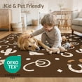 thumbnail image 4 of ODIKA 8'x10' Dark Brown Cowboy Yee Haw Cowgirl Washable Area Rug Motif With Cactus And Horseshoes Ornamental Non-Shedding, Easy Care, for King Size Bedroom Under Bed, Master Suite, 4 of 7
