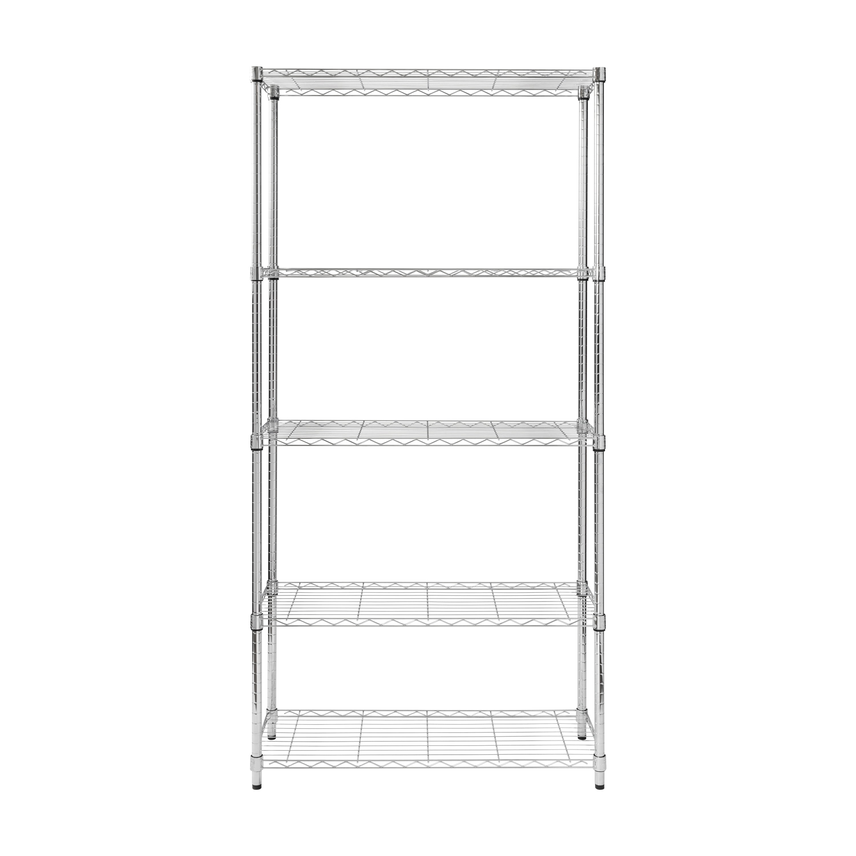 Honey Can Do Urban 5--Shelf Adjustable Steel Storage Shelving Unit, Chrome