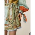 thumbnail image 3 of Women's Printed Long Sleeve Shirt Dress with Buttoned Tie Details 100% Polyester Fabric for Everyday Wear Comfort, 3 of 7