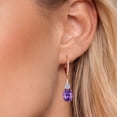 thumbnail image 3 of Gem Stone King 18K Rose Gold Plated Silver White Moissanite and White Lab Grown Diamond Dangle Earrings for Women (4.69 Cttw, Oval 9X7MM), 3 of 6