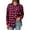Womens Clothing Hot Pink, variant on Womens Plaid T-Shirts, Long Sleeve Shirts for Women Fall Fashion Printed Lapel Button Down Dressy Blouses with Pockets S-XL