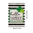 thumbnail image 4 of AYktou St. Patrick's Day Garden Flags, 12×18 Inch Green Clover Welcome Flag Outdoor Decor Shamrock Yard Flag Holiday Banner Clovers Linen Spring Background Flags Farmhouse St Patricks Day Decor, 4 of 7