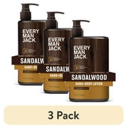 (3 pack) Every Man Jack Sandalwood Hand & Body Lotion, 13.5 fl oz