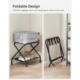 thumbnail image 1 of LEDREM Luggage Racks Set of 2, Foldable Steel Frame with Storage Shelf & Hook-and-Loop Fastener, for Suitcases up to 110 lb, Black, 1 of 6