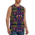 thumbnail image 2 of Bingfone Colorful Mexican Pattern Men's Tank Tops Workout Sleeveless Tee Shirts Running Beach Tanks for Men-Small, 2 of 8