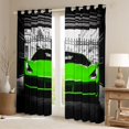 thumbnail image 2 of Castle Fairy Modern Sports Car Black Out Curtains for Boys, Garage Entrance Art Curtains Pack of 2 (42x63 Each) for Bedroom, Green Black, 2 of 6