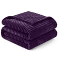 thumbnail image 2 of PAVILIA Soft Lightweight Fleece Throw Blanket for Couch Sofa, Purple, 50x60, 2 of 9
