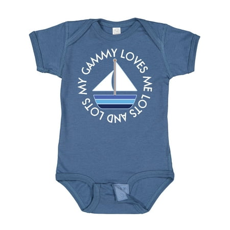 

Inktastic My Gammy Loves Me Sailboat Grandson Gift Baby Boy Bodysuit