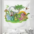 thumbnail image 1 of Colorful Tapestry, Cartoon Group Dinosaur Friendship Humor Colorful Happy Smile Creative Jurassic Fun, Fabric Wall Hanging Decor for Bedroom Living Room Dorm, 5 Sizes, Multicolor, by Ambesonne, 1 of 1