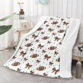thumbnail image 2 of Football Bow Brown Pattern Soft Sherpa Fleece Throw Blanket, Warm Cozy Plush Blanket for Sofa Bed Couch, All Season, 60"x80", 2 of 5