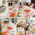 thumbnail image 5 of Large Area Rugs for Living Room Bedroom, Pink Yellow Floral 8'x10' Rug Washable Carpet Runner Indoor Outdoor, Spring Flowers Elegant Pastoral Leaves Non Slip Floor Mats Rug for Kitchen, Patio, 5 of 8