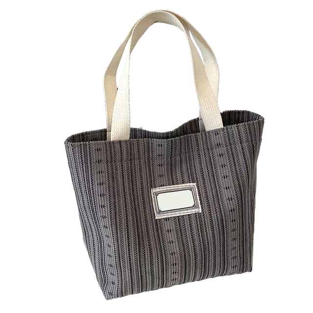 Bolso de lona para mujer, bolso de hombro tipo H, mochila informal a rayas para libros, ideal para el aula y el transporte público. Bolsa de almacenamiento de tela ligera para libros y artículos