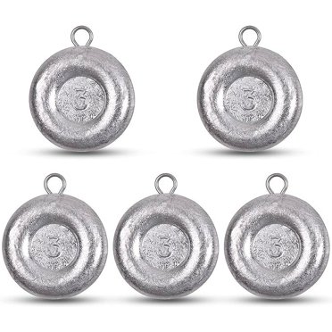 5/10PCS Flat Round Swivel Lead Weights Sea Carp Fishing Sinkers 1oz 2oz 3oz 4oz