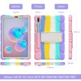 thumbnail image 2 of XYX Case for Samsung Galaxy Tab S6 10.5 inch (SM-T860/SM-T865), Dual Layer Slim Heavy Shockproof Rugged Protective Cover Case with Kickstand (Colourful Pink), 2 of 7